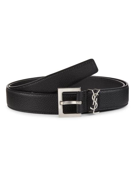 mens ysl belt|saint laurent monogram leather belt.